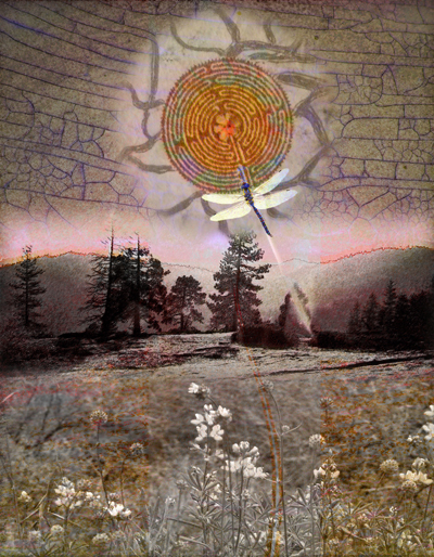 Solar Eclipse on Beetle Rock" digital painting © Elsah Cort